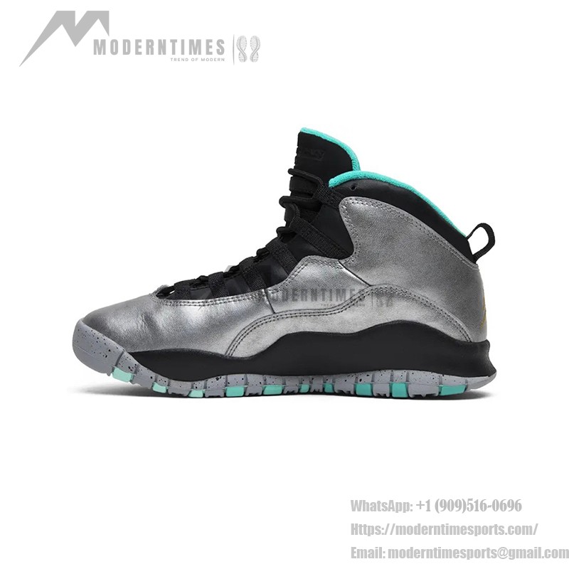 Air Jordan 10 Retro “Lady Liberty” 705179-045 - Metallic Gray and Mint Green Design