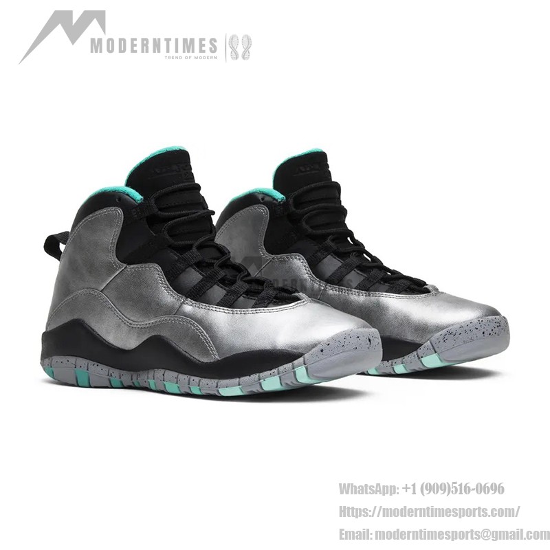 Air Jordan 10 Retro “Lady Liberty” 705179-045 - Metallic-Grau und Mintgrünes Design