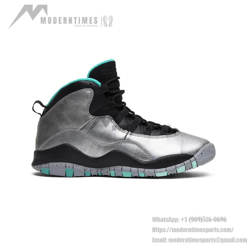 Air Jordan 10 Retro “Lady Liberty” 705179-045 - Metallic-Grau und Mintgrünes Design