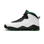 Air Jordan 10 Retro (Big Kids) 310806-137 - White, Black & Green Design