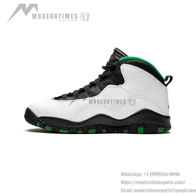 Air Jordan 10 Retro (Big Kids) 310806-137 - White, Black & Green Design