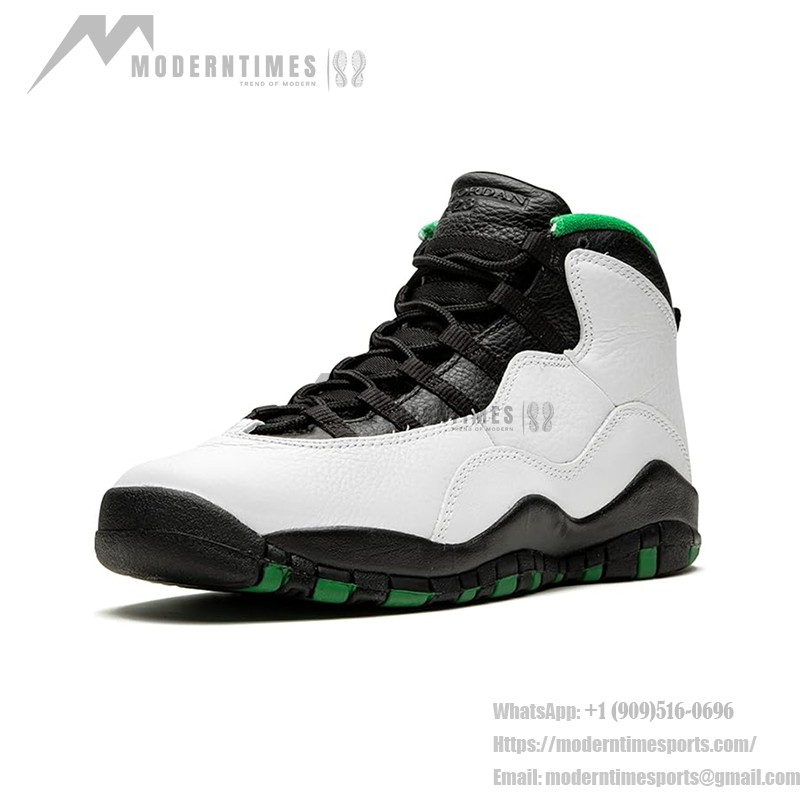 Air Jordan 10 Retro (Big Kids) 310806-137 - White, Black & Green Design