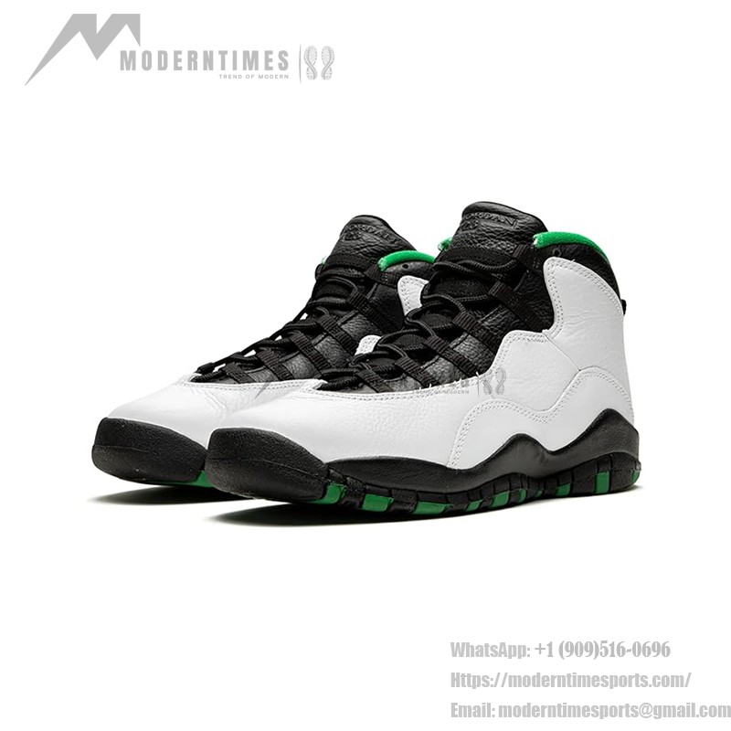 Air Jordan 10 Retro (Big Kids) 310806-137 - White, Black & Green Design