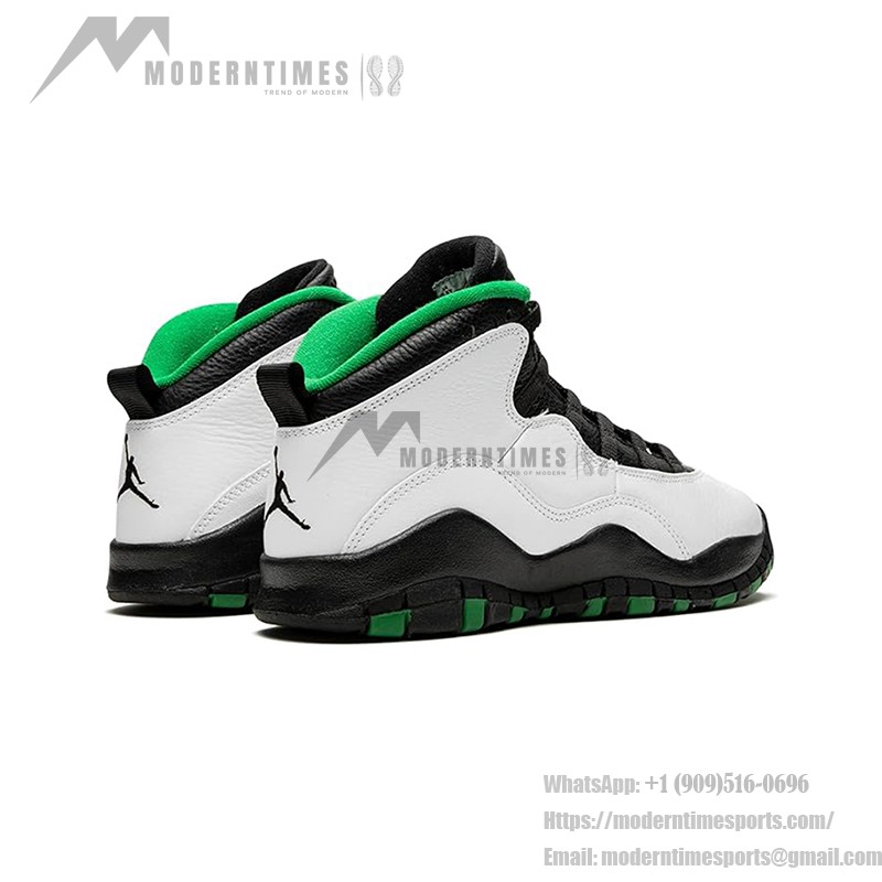 Air Jordan 10 Retro (Big Kids) 310806-137 - White, Black & Green Design