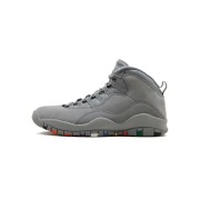 Air Jordan 10 Retro “Cool Grey” (Men's) 310805-022 Classic Basketball Sneakers - Cool Grey with Multicolor Sole Accents