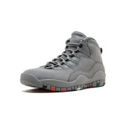 Air Jordan 10 Retro “Cool Grey” (Men's) 310805-022 Classic Basketball Sneakers - Cool Grey with Multicolor Sole Accents