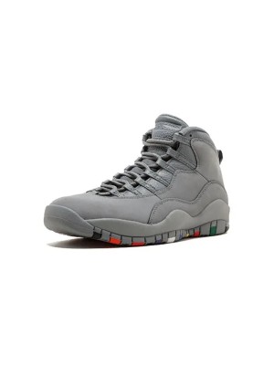 Air Jordan 10 Retro “Cool Grey” (Men's) 310805-022 Classic Basketball Sneakers - Cool Grey with Multicolor Sole Accents