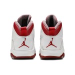 Air Jordan 10 Retro “Red Steel” 310805-161 - 흰색 가죽과 빨강 & 회색 디테일