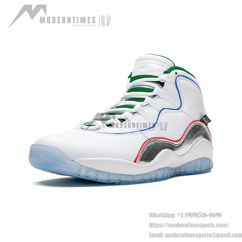 Air Jordan 10 Retro “Wings” CK4352-103 - White & Silver with Multicolor Lines