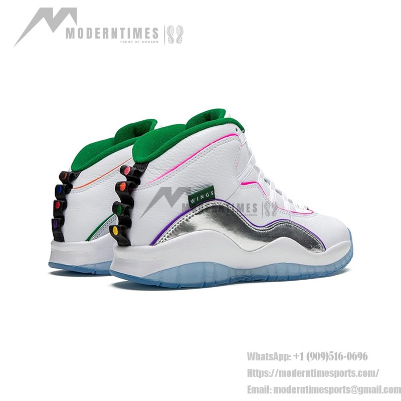 Air Jordan 10 Retro “Wings” CK4352-103 - White & Silver with Multicolor Lines