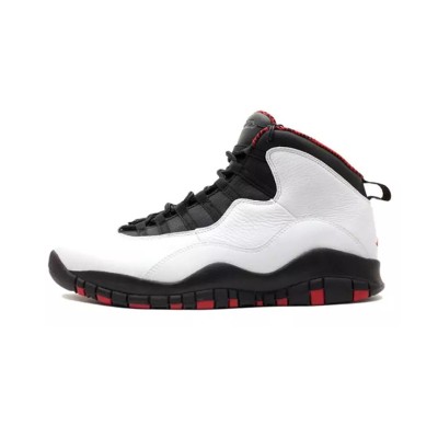 Air Jordan 10 “Double Nickel” 310805-100 Classic Basketball Sneakers - Iconic Black, White & Red Design