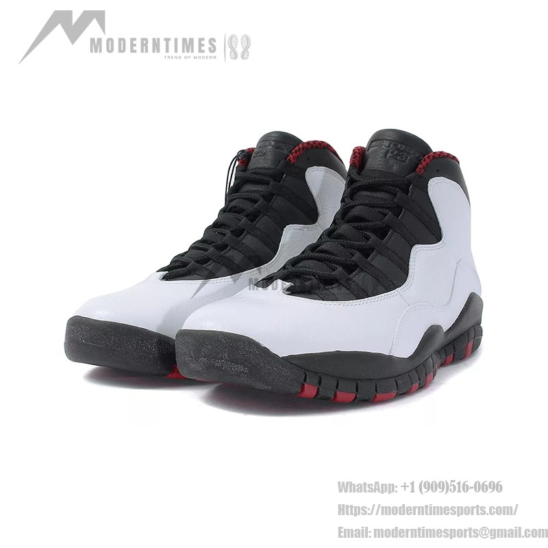 Air Jordan 10 Double Nickel 310805-100 - Black, White, and Red Basketball Sneakers