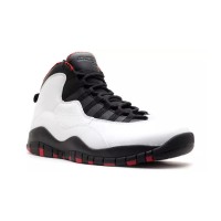 Air Jordan 10 “Double Nickel” 310805-100 Classic Basketball Sneakers - Iconic Black, White & Red Design