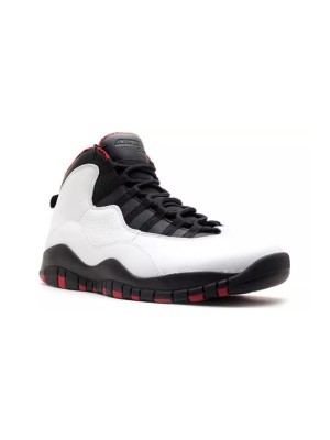 Air Jordan 10 “Double Nickel” 310805-100 Classic Basketball Sneakers - Iconic Black, White & Red Design