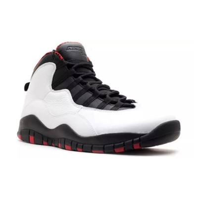 Air Jordan 10 “Double Nickel” 310805-100 Classic Basketball Sneakers - Iconic Black, White & Red Design