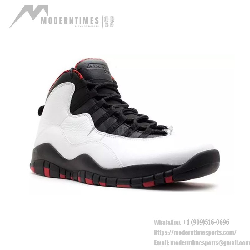 Air Jordan 10 Double Nickel 310805-100 - Black, White, and Red Basketball Sneakers