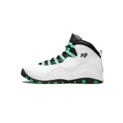 Air Jordan 10 “Verde” 705180-118 Classic Basketball Sneakers - Fresh White, Black & Green Design