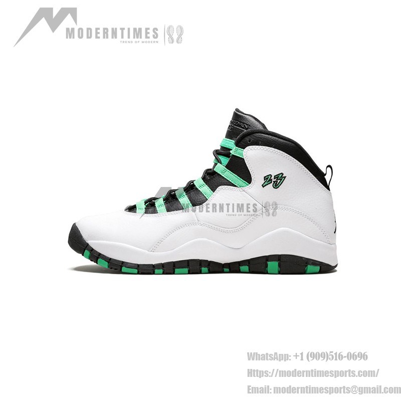 Air Jordan 10 Verde 705180-118 - White, Black, and Green Basketball Sneakers