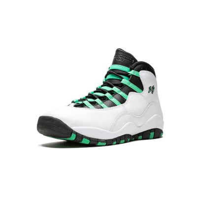 Air Jordan 10 “Verde” 705180-118 Classic Basketball Sneakers - Fresh White, Black & Green Design