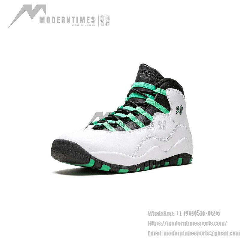 Air Jordan 10 Verde 705180-118 - White, Black, and Green Basketball Sneakers