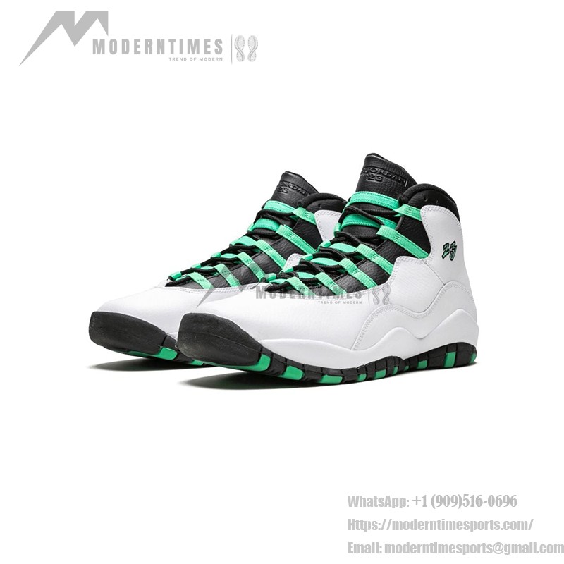 Air Jordan 10 Verde 705180-118 - White, Black, and Green Basketball Sneakers