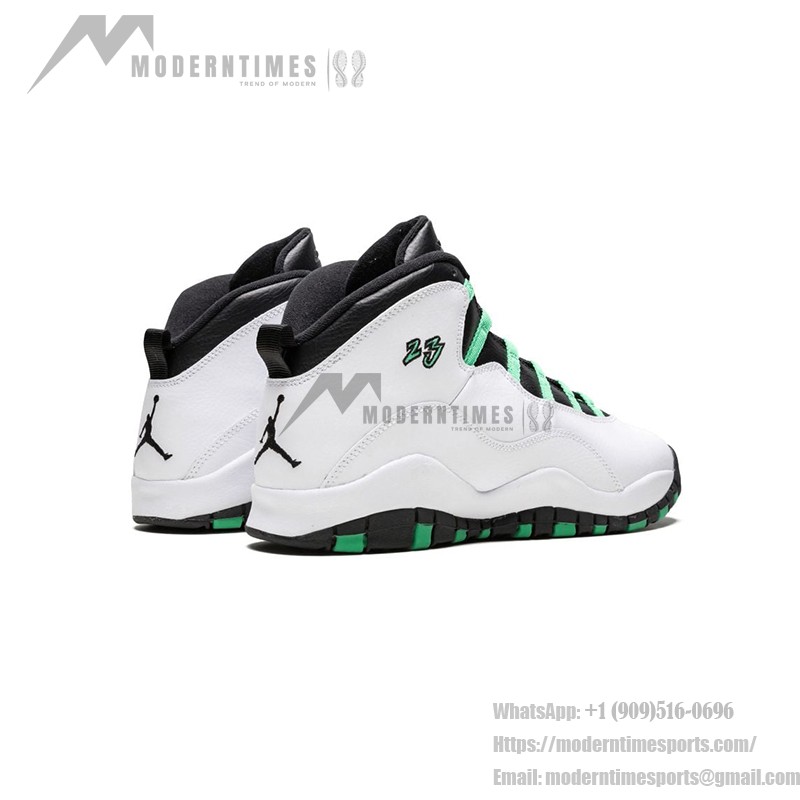 Air Jordan 10 Verde 705180-118 - White, Black, and Green Basketball Sneakers