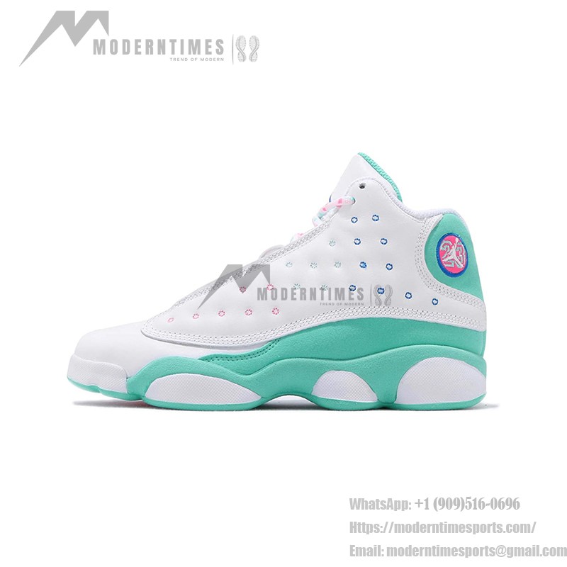 Air Jordan 13 GS "Aurora Green" 439358-100 - White and Mint Green Sneakers