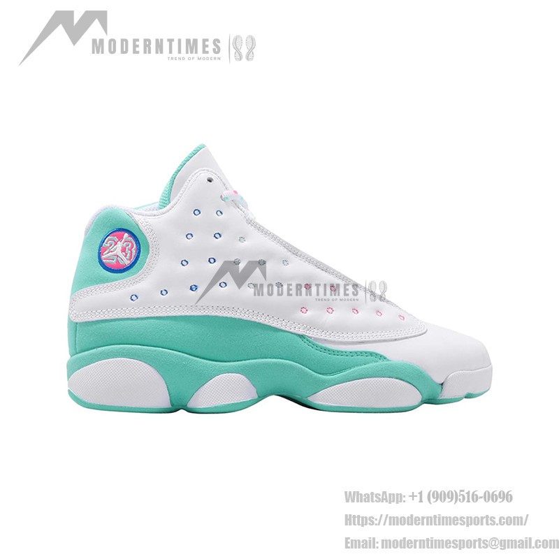 Air Jordan 13 GS "Aurora Green" 439358-100 - White and Mint Green Sneakers