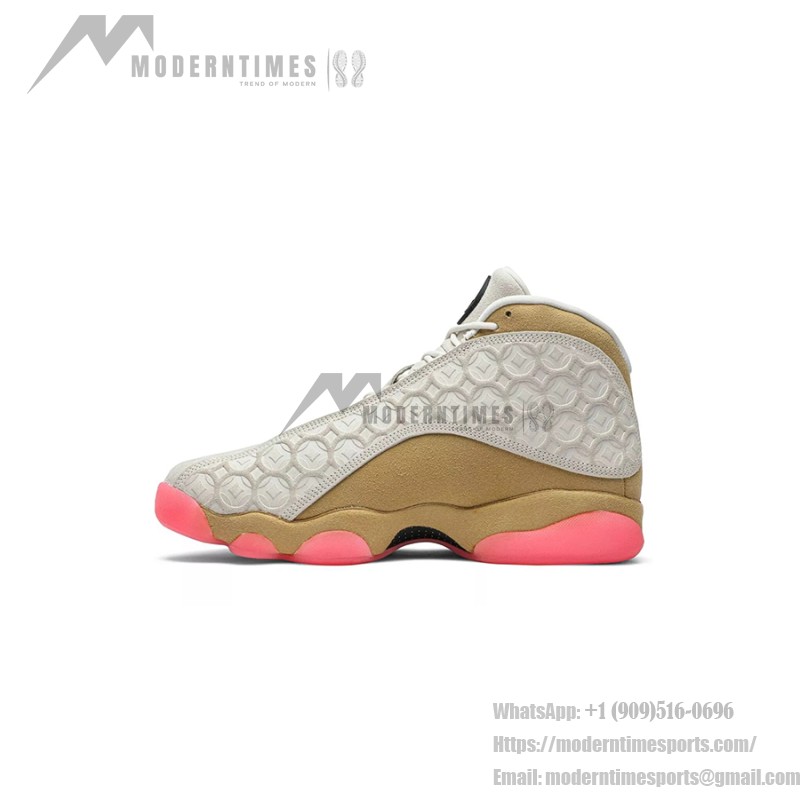 Air Jordan 13 Retro "Chinese New Year" CW4409-100 - Ivory and Tan Sneakers with Pink Outsole