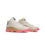 Air Jordan 13 Retro "Chinese New Year" CW4409-100 - Ivory and Tan Sneakers with Pink Outsole