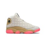 Air Jordan 13 Retro "Chinese New Year" CW4409-100 - Ivory and Tan Sneakers with Pink Outsole