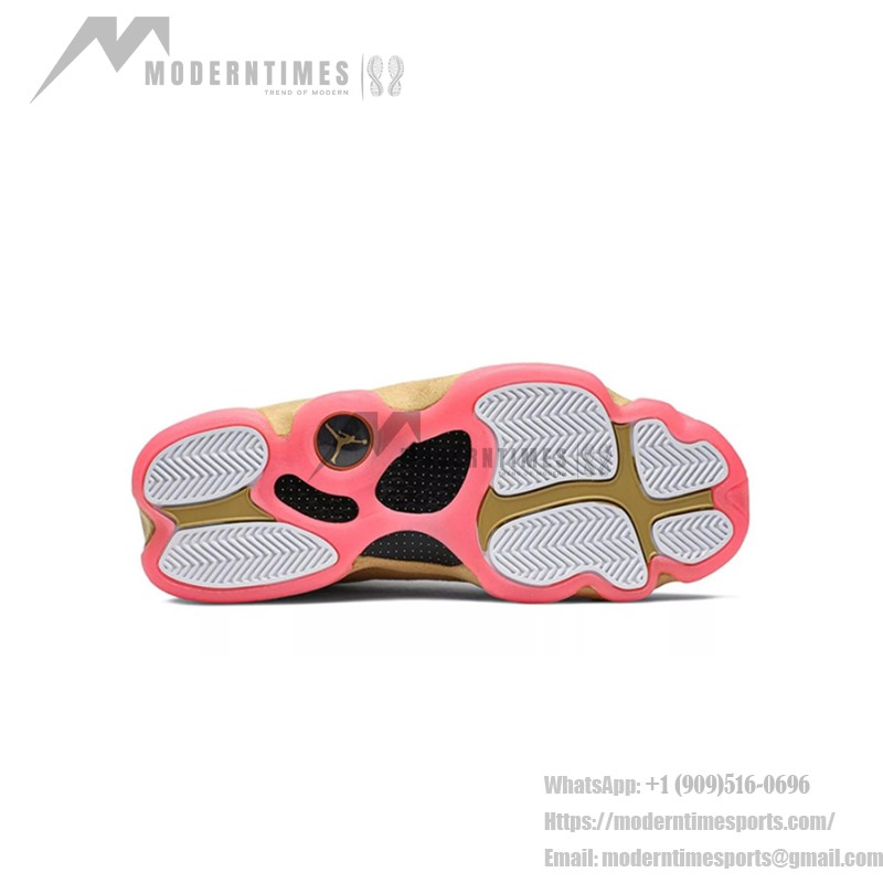 Air Jordan 13 Retro "Chinese New Year" CW4409-100 - Ivory and Tan Sneakers with Pink Outsole