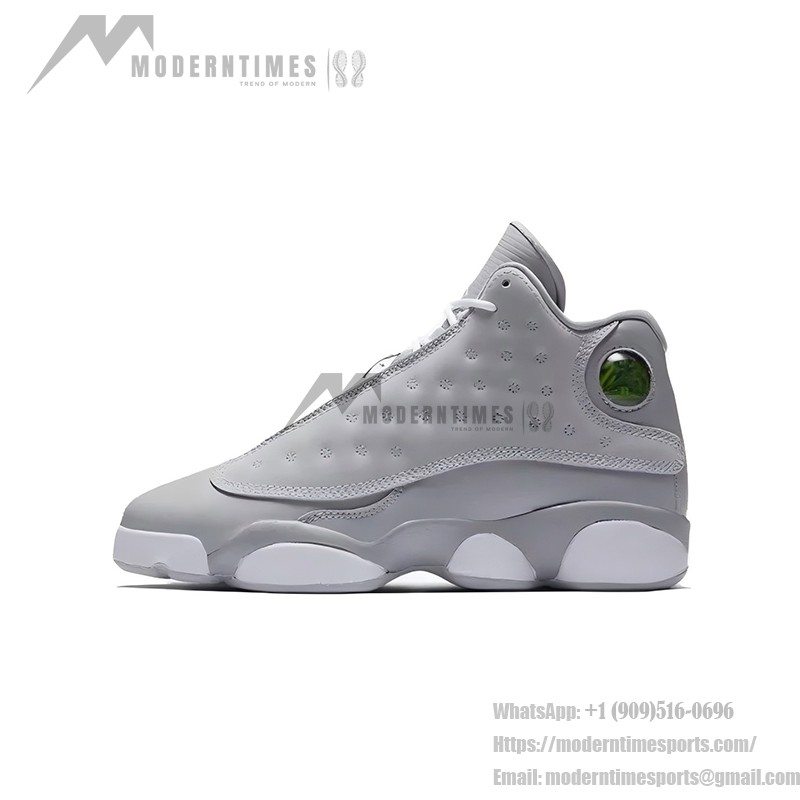 Air Jordan 13 Retro 439358-018 Wolf Grey basketball shoes with premium leather and iconic design