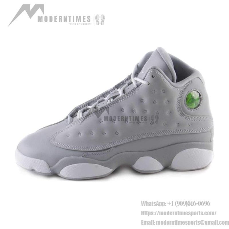 Air Jordan 13 Retro 439358-018 Wolf Grey basketball shoes with premium leather and iconic design