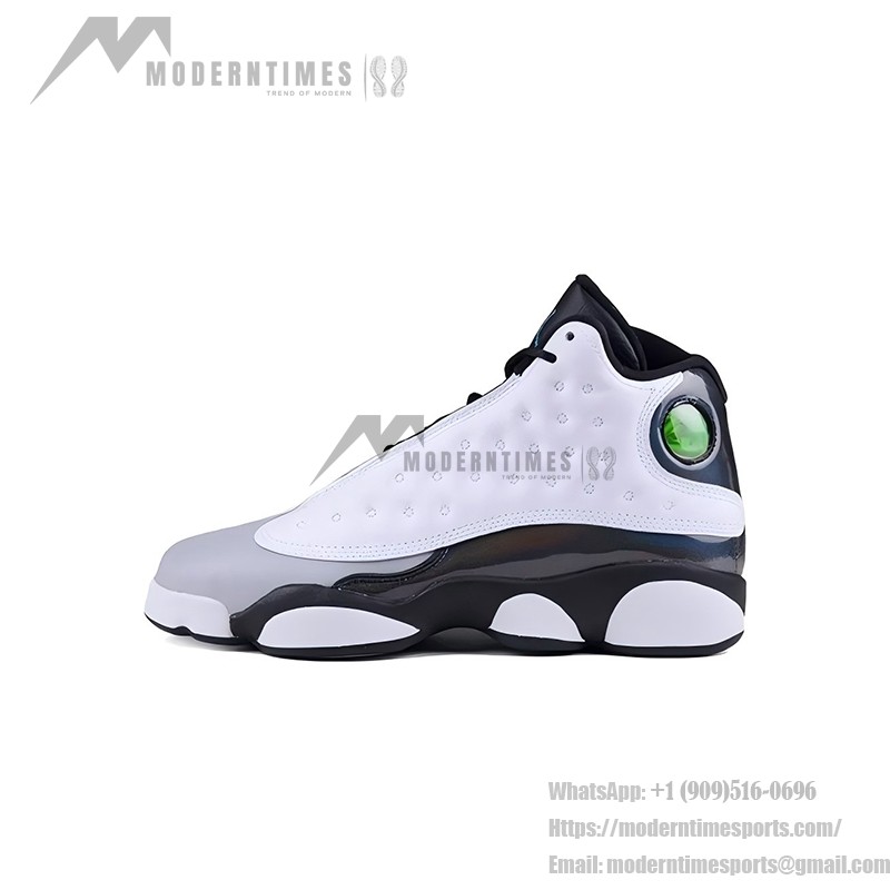 Air Jordan 13 Retro "Barons" 414571-115 - White Leather and Black Glossy Sneakers