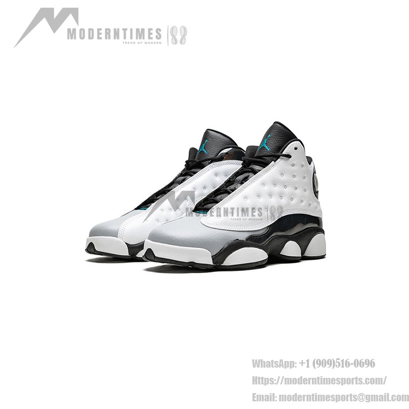 Air Jordan 13 Retro "Barons" 414571-115 - White Leather and Black Glossy Sneakers