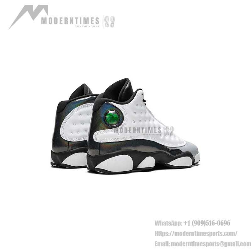 Air Jordan 13 Retro "Barons" 414571-115 - White Leather and Black Glossy Sneakers