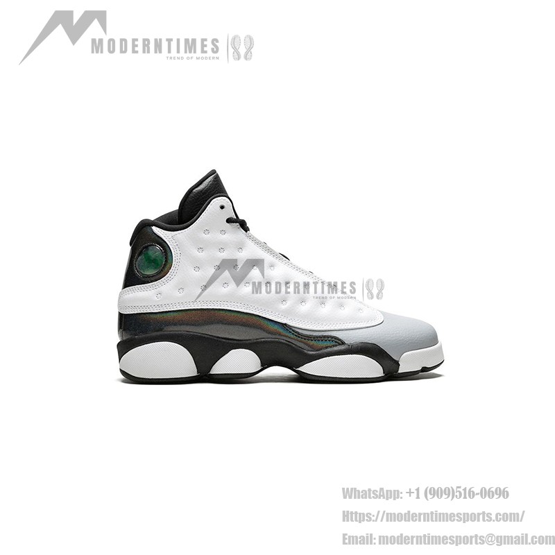 Air Jordan 13 Retro "Barons" 414571-115 - White Leather and Black Glossy Sneakers