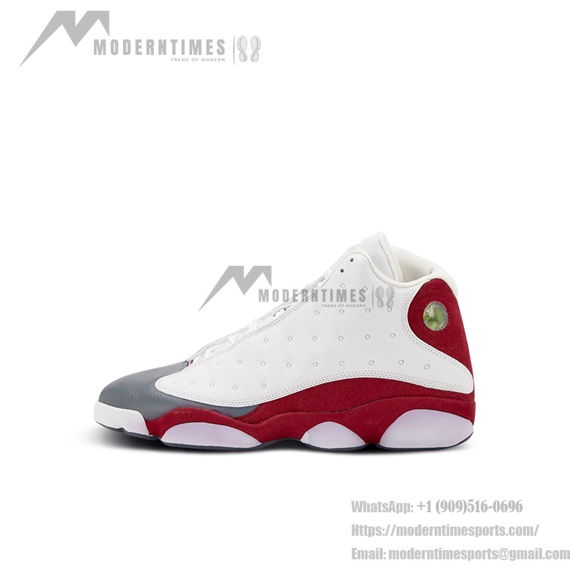 Air Jordan 13 Retro "Grey Toe" 414571-126 - Weißes Leder, rotes Wildleder und graue Zehenkappe