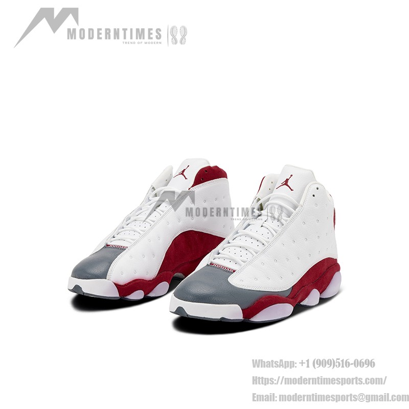 Air Jordan 13 Retro "Grey Toe" 414571-126 - Weißes Leder, rotes Wildleder und graue Zehenkappe