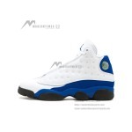 Air Jordan 13 Retro 414571-117 Hyper Royal basketball sneakers in white and blue with premium materials