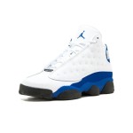 Air Jordan 13 Retro 414571-117 Hyper Royal basketball sneakers in white and blue with premium materials