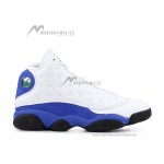 Air Jordan 13 Retro 414571-117 Hyper Royal basketball sneakers in white and blue with premium materials