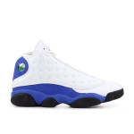 Air Jordan 13 Retro 414571-117 Hyper Royal basketball sneakers in white and blue with premium materials