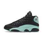 Air Jordan 13 Retro 414571-030 Island Green basketball shoes with black crocodile texture and mint green accents