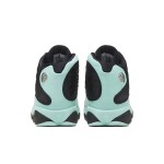 Air Jordan 13 Retro 414571-030 Island Green basketball shoes with black crocodile texture and mint green accents