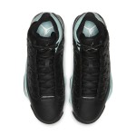 Air Jordan 13 Retro 414571-030 Island Green basketball shoes with black crocodile texture and mint green accents