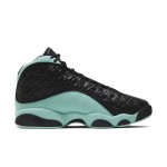 Air Jordan 13 Retro 414571-030 Island Green basketball shoes with black crocodile texture and mint green accents