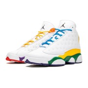 Air Jordan 13 Retro CV0785-158 KSA Weiß, Gelb, Grün & Blau Basketballschuhe - Perfekte Kombination aus lebendigen Farben und Leistung