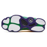 Air Jordan 13 Retro CV0785-158 KSA basketball shoes with white, yellow, green, and blue accents